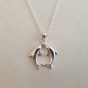 .925 Sterling Silver Dolphin Necklace